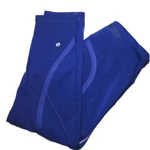 LULULEMON ATHLETICA Women's on Track Hero Blue Capri Workout Leggings - Size 4